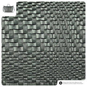 Italian Genuine Basketweave-Embossed Metallic Suede Top-Handle Bag | Treviso