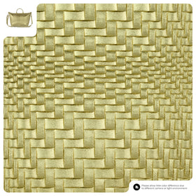 Italian Genuine Basketweave-Embossed Metallic Suede Top-Handle Bag | Treviso
