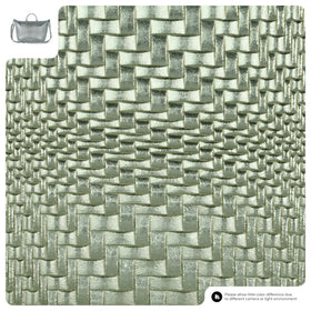 Italian Genuine Basketweave-Embossed Metallic Suede Top-Handle Bag | Treviso