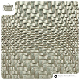 Italian Genuine Basketweave-Embossed Metallic Suede Top-Handle Bag | Treviso