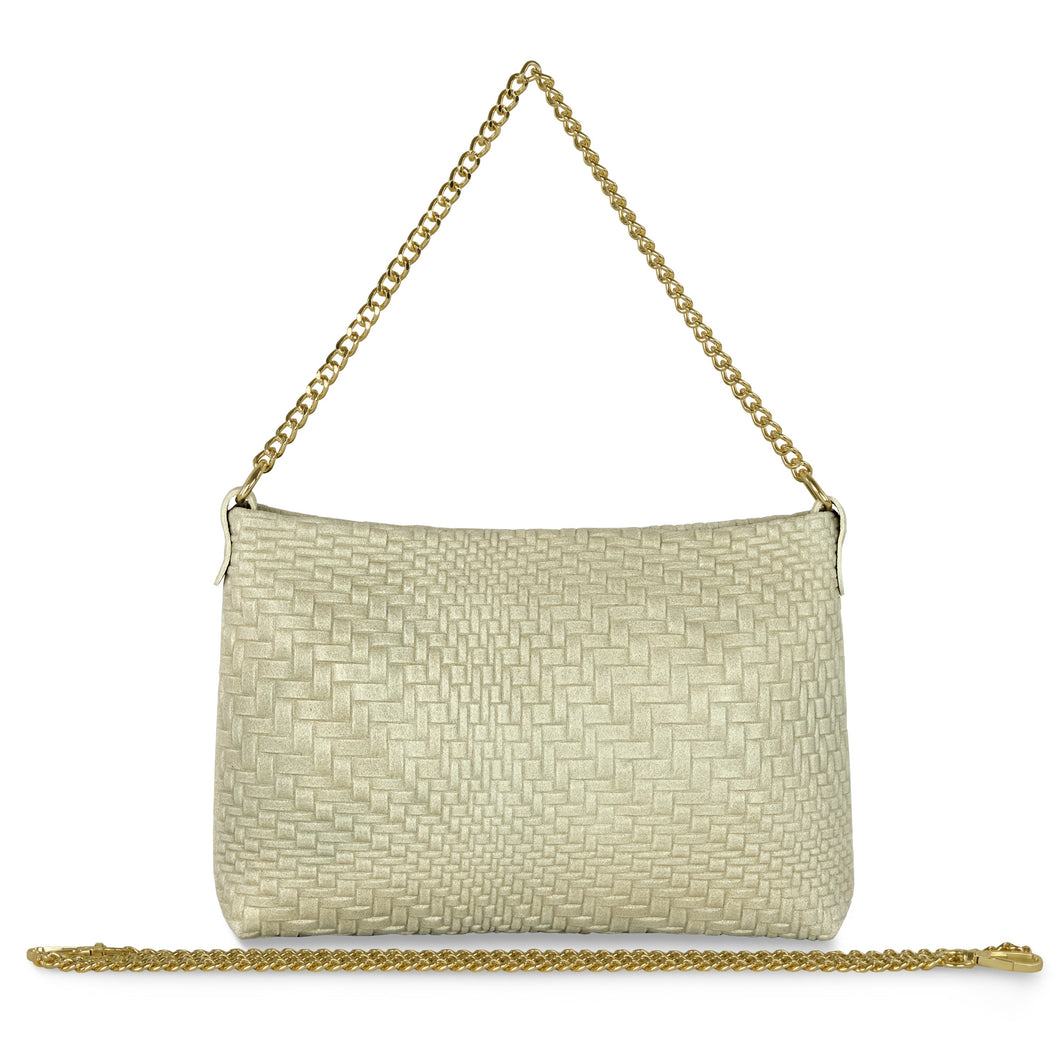 Italian Genuine Grid Suede Crossbody Bag 101315