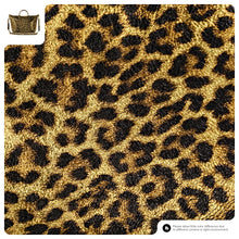 Italian Genuine Leopard-Print Metallic Suede Top-Handle Bag 112334