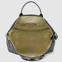 Italian Genuine Leopard-Print Metallic Suede Top-Handle Bag 112334