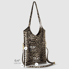 Italian Genuine Leopard-Print Metallic Suede Tote Bag 191722
