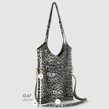 Italian Genuine Leopard-Print Metallic Suede Tote Bag 191722