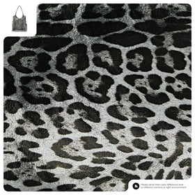 Italian Genuine Leopard-Print Metallic Suede Tote Bag | Catania