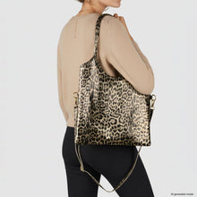 Italian Genuine Leopard-Print Metallic Suede Tote Bag 191722
