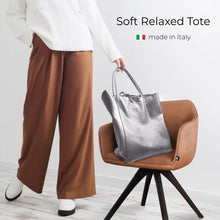 Italian Genuine Metallic Full-Grain Leather Tote Bag 201718