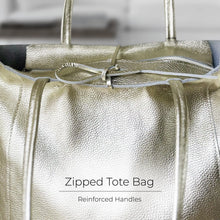 Italian Genuine Metallic Full-Grain Leather Tote Bag 201718
