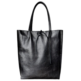 Italian Metallic Full-Grain Leather Tote Bag | Vinci