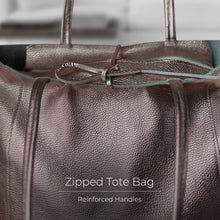 Italian Genuine Metallic Full-Grain Leather Tote Bag 201718