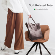 Italian Genuine Metallic Full-Grain Leather Tote Bag 201718