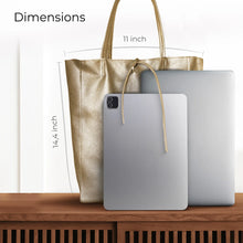 Italian Genuine Metallic Full-Grain Leather Tote Bag 201718