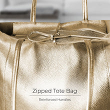 Italian Genuine Metallic Full-Grain Leather Tote Bag 201718