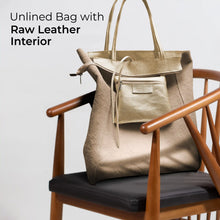 Italian Genuine Metallic Full-Grain Leather Tote Bag 201718