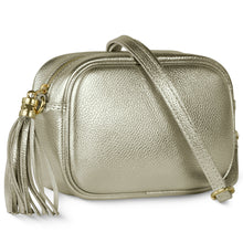 Italian Genuine Metallic Calf Leather Crossbody Bag 231302