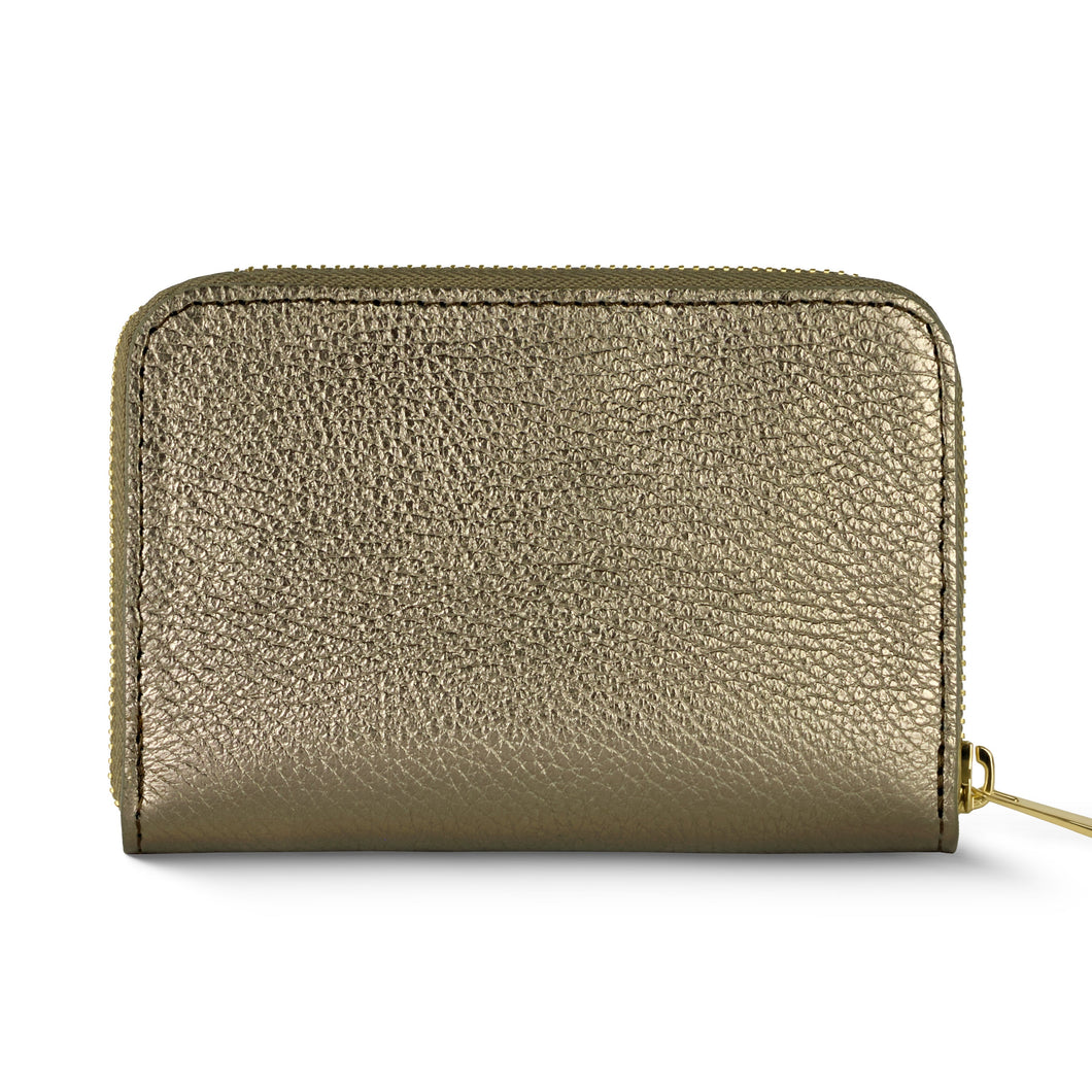 Italian Genuine Metallic Calf Leather Wallet 650988