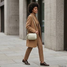 Italian Metallic Full-Grain Leather Crossbody Bag | Napoli