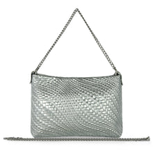 Italian Genuine Grid Metallic Suede Crossbody Bag 101315