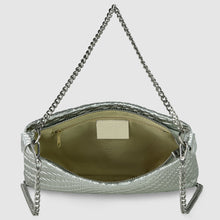 Italian Genuine Grid Metallic Suede Crossbody Bag 101315
