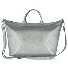 Italian Genuine Metallic Suede Top-Handle Bag 112334