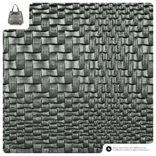 Italian Genuine Grid Metallic Suede Top-Handle Bag 112615