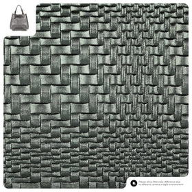 Italian Genuine Basketweave-Embossed Metallic Suede Top-Handle Bag | Imperia
