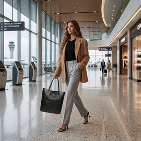 Italian Genuine Metallic Suede Tote Bag | Pisa