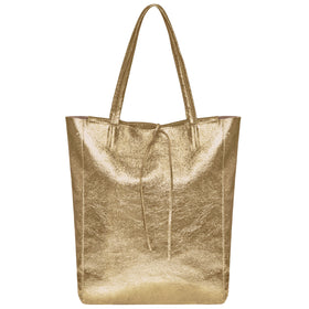 Italian Genuine Metallic Suede Tote Bag | Pisa