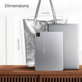 Italian Genuine Metallic Suede Tote Bag | Pisa