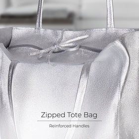 Italian Genuine Metallic Suede Tote Bag | Pisa