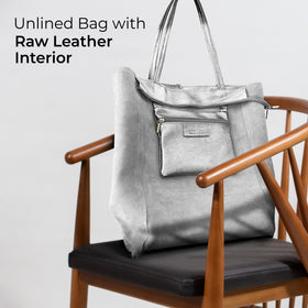 Italian Genuine Metallic Suede Tote Bag | Pisa