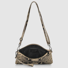 Italian Genuine Python-Print Suede Crossbody Bag 111301