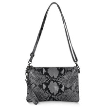 Italian Genuine Python-Print Suede Crossbody Bag 111301