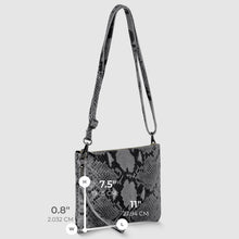 Italian Genuine Python-Print Suede Crossbody Bag 111301