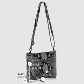 Italian Genuine Python-Print Suede Crossbody Bag | Lecce