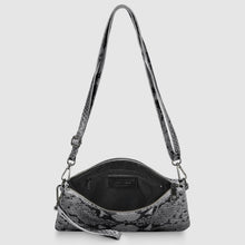 Italian Genuine Python-Print Suede Crossbody Bag 111301