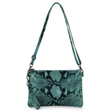 Italian Genuine Python-Print Suede Crossbody Bag 111301