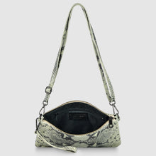 Italian Genuine Python-Print Suede Crossbody Bag 111301