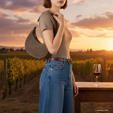 Italian Genuine Suede & Calf Leather Shoulder Bag 222024