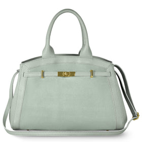 Italian Genuine Suede & Full-Grain Leather Top-Handle Bag | Forlì