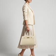 Italian Genuine Suede & Calf Leather Top-Handle Bag 333155