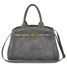 Italian Genuine Suede & Calf Leather Top-Handle Bag 333155