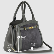 Italian Genuine Suede & Calf Leather Top-Handle Bag 333155
