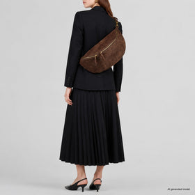 Italian Genuine Suede Crossbody Bag | Genova