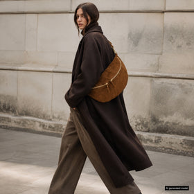 Italian Genuine Suede Crossbody Bag | Genova