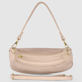Italian Genuine Suede & Full-Grain Leather Shoulder Bag | Arezzo
