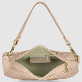 Italian Genuine Suede & Full-Grain Leather Shoulder Bag | Arezzo