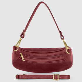 Italian Genuine Suede & Full-Grain Leather Shoulder Bag | Arezzo