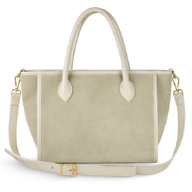 Italian Genuine Suede & Full-Grain Leather Top-Handle Bag | Alba